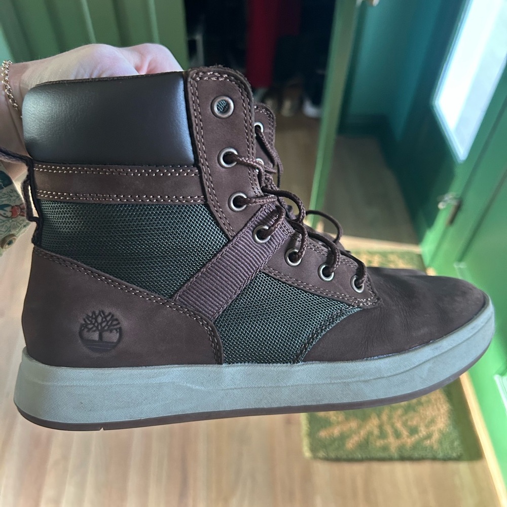 Timberland Men's Brown and Green Boots